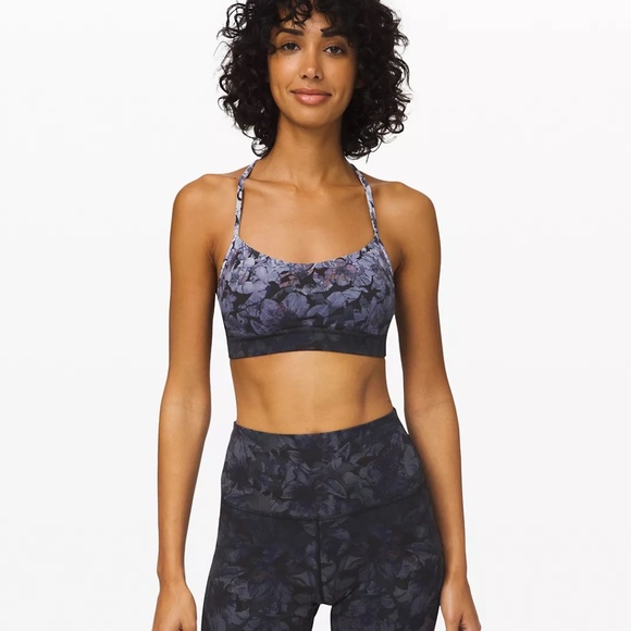 Lululemon Flow Y Floral Print Sports Bra Size 10 - Picture 1 of 7